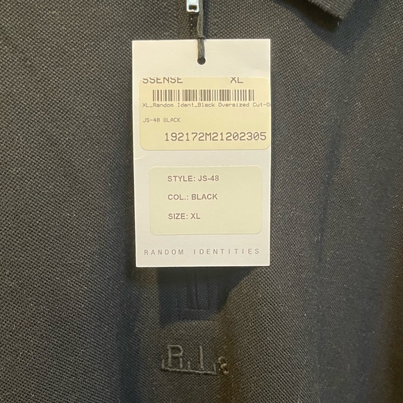 SSense Random Identities Men’s Oversized Black Polo - Picture 10 of 12